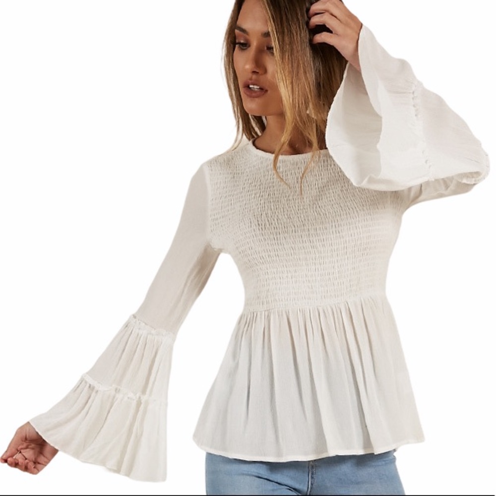 American Eagle Outfitters Boho White Peasant Shirt